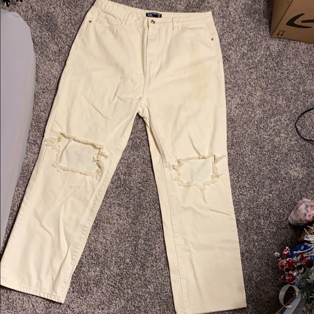 straight leg off white jeans